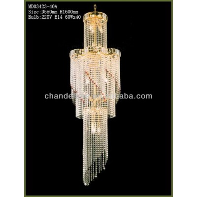 newest led corridor spiral crystal chandelier light steel villa