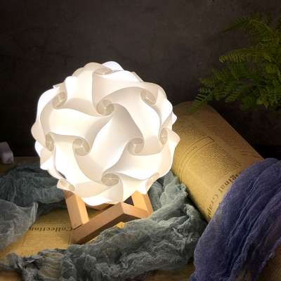 New Design led puzzle light bedside pink lamp Shade 30 Piece Kit Jigsaw Puzzle Lamp